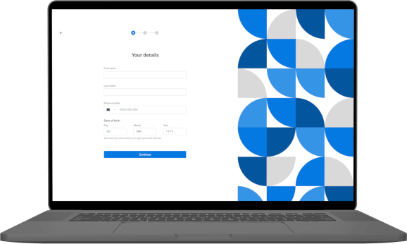 Customer registration process capturing customer data effortlessly.