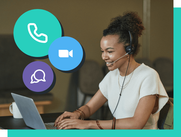 Customer support representative providing assistance to a Class Manager user on a video call.