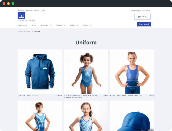 class-manager-gymnastics-club-online-shop