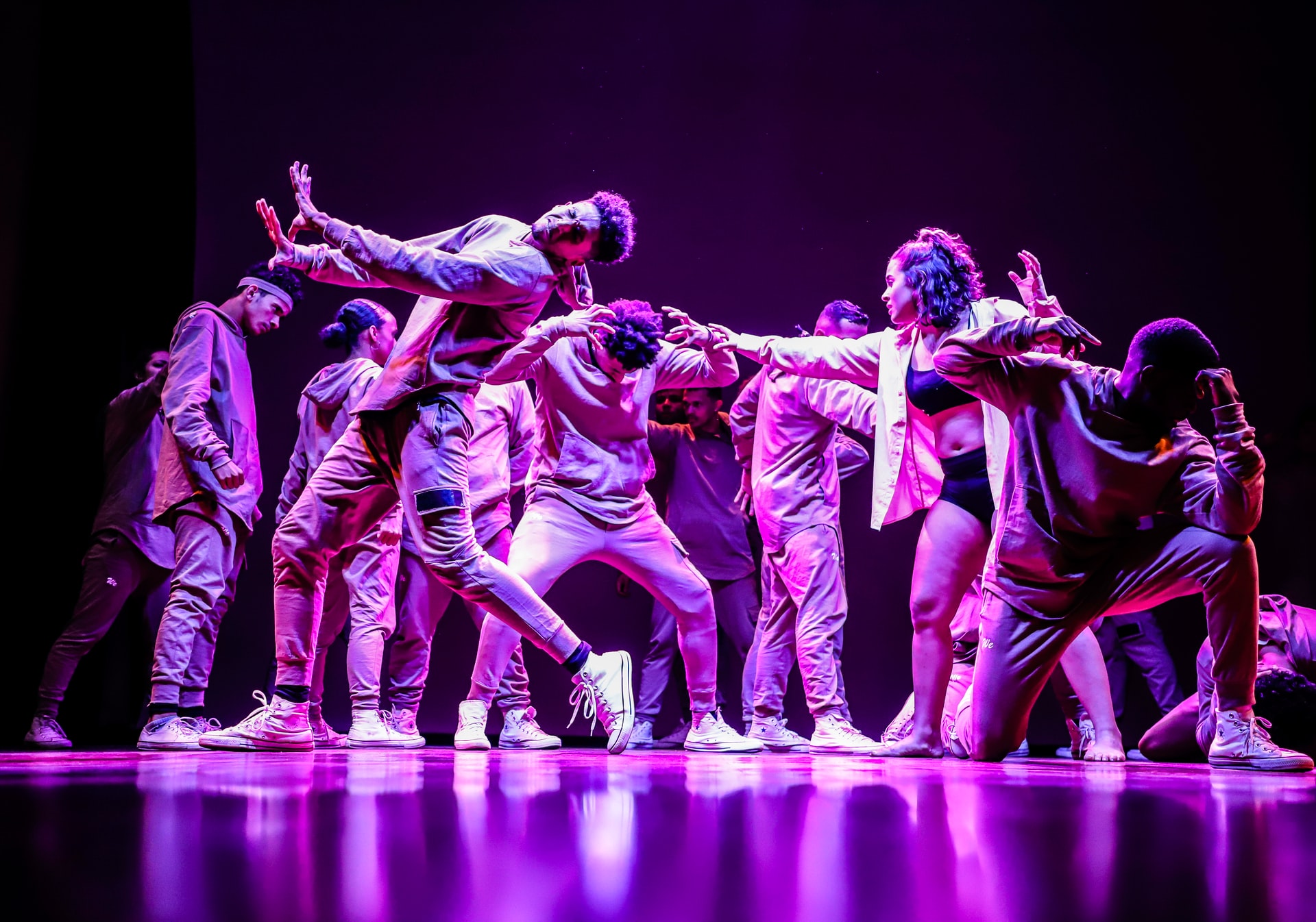 group of dancers on dance competition